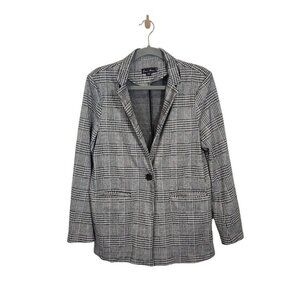 Love Tree Glen Plaid Knit Blazer in Black and Gray - Size‎ Medium
